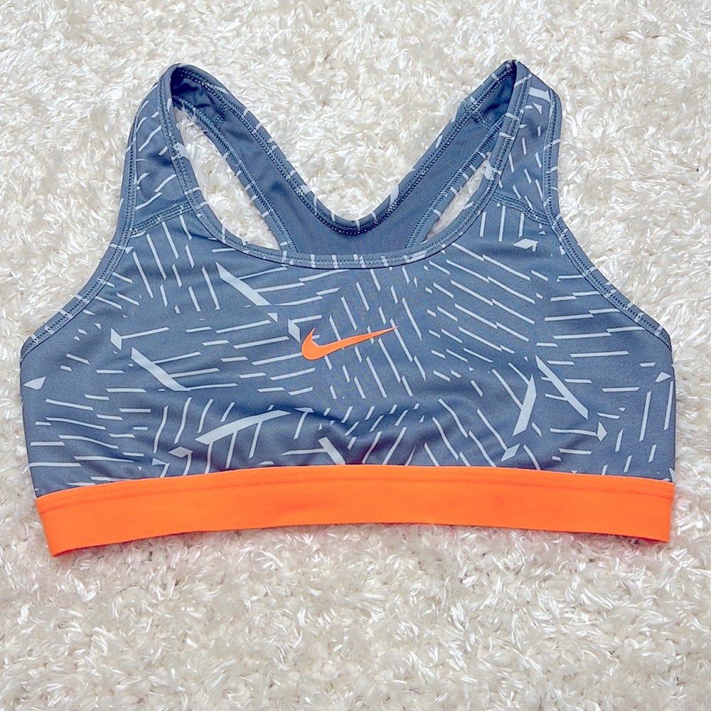 NIKE || Racerback Sports Bra Gray/Orange